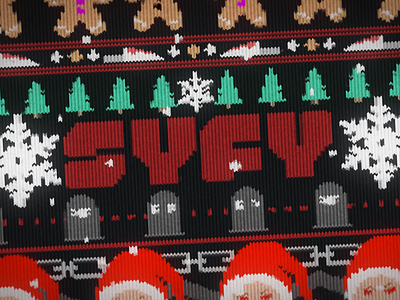 SYFY Holiday Sweater after effects animation christmas design holidays horror ident illustrator motion design snow sweater syfy television