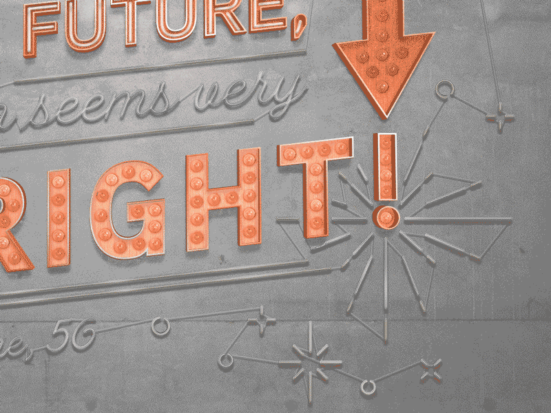 A Bright Future detail lights neon typography