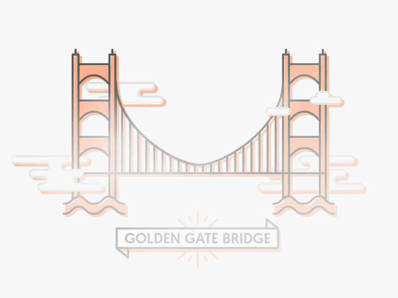 Oh, Golden Gate golden gate bridge monoline oh san francisco sf