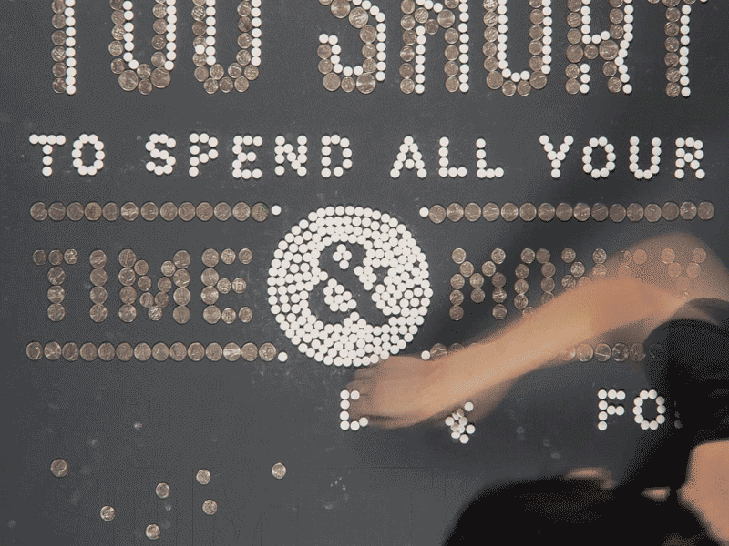 Time & Money stop motion tactile typography