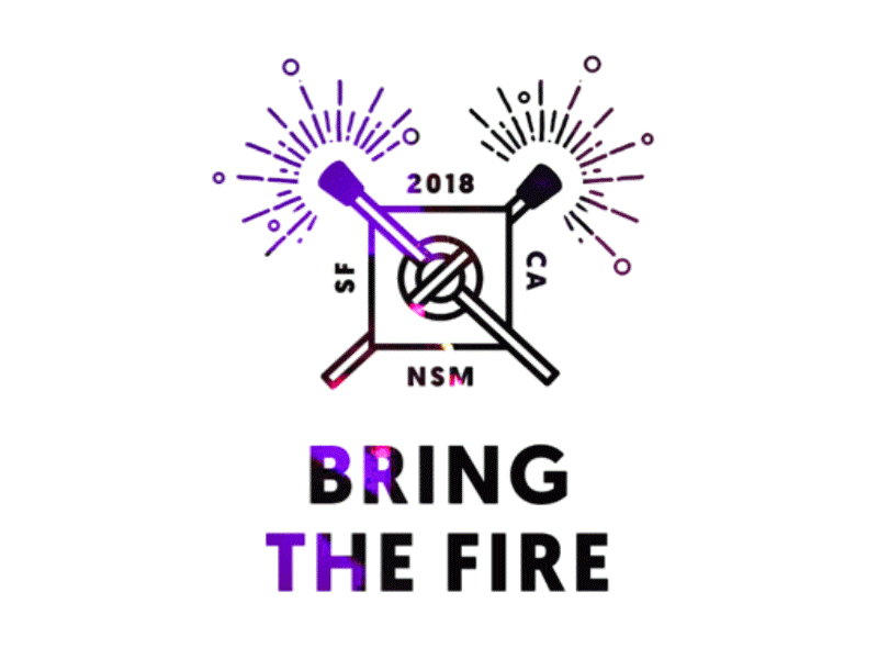 Bring the Fire branding gif logo matches monoline spark