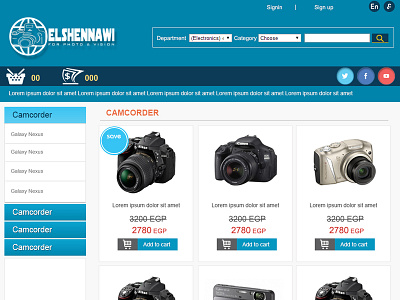 online store camera design layout layoutdesign online store photoshop responsive ui ui designer web webdesign website
