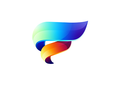 F-3d Icon Logo Design 3d brand identity colorful f fire letter logo logo designer logo mark mix symbol