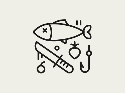 Honey Seared Fish fish icon mens health pictogram