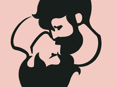 Kiss illustration ipadpro kiss love procreate