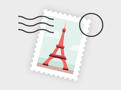 Hi France! eiffel tower france nozbe post stamp