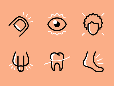 Grooming body grooming icons mens health pictogram