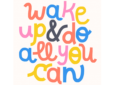 Wake Up hand lettering motivation monday trackpad typography