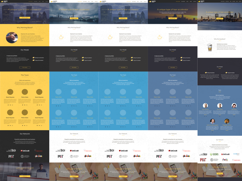Morning Boost styling landing accelerator startup webdesign iterations workflow web