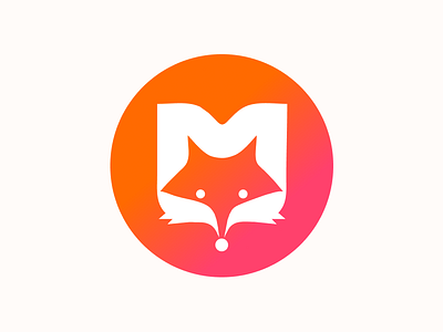 M-TECH fox glyphs illustration logo m orange