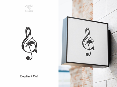 Dolphin Clef beauty clef cool design dolphin line logo minimalist modern monogram music note simple