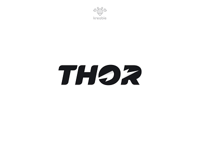 THOR bolt cool design logo minimalist modern monogram simple strong thor thunder typography zeus