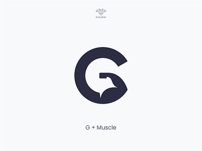 G Muscle design fitness g initial logo minimalist modern monogram muscle simple strong