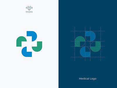 Medical Logo cool design initial logo medical minimalist modern monogram simple strong vector