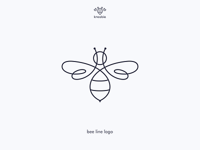 bee logo bee cool design honey line logo minimalist modern monogram simple