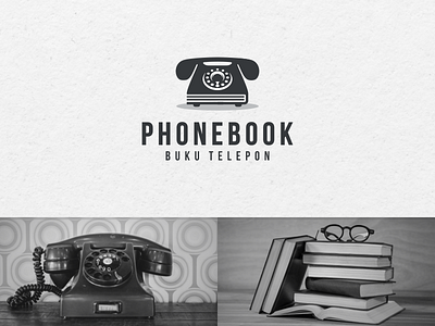 Phonebook book education logo monogram phone simple telephone