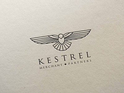 Kestrel logo bird eagle hawk line logo monogram simple