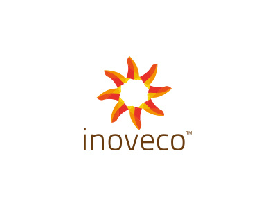 Inoveco branding brown energy identity logo orange sun