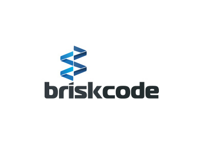 Briskcode blue branding brisk code identity logo