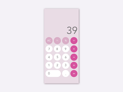 dailyui004-Calculator app branding daily 100 challenge dailyui dailyuichallenge design dribbbleinvite pink ui ux web xd