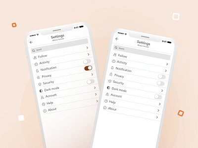 settings - DailyUI 007 app daily 100 challenge dailyui design privacy settings sns teenagers ui ux xd