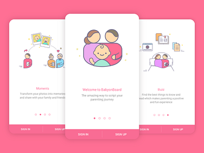 Onboarding - Parenting app android animation baby gif icon illustration ios line minimal mobile onboarding ui