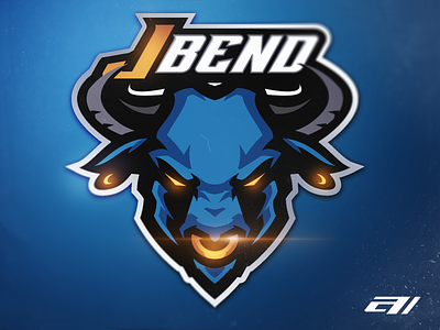 Blue bull athayadzn blue branding bull design esports gaming illustration logo mascot logo sports logo vector