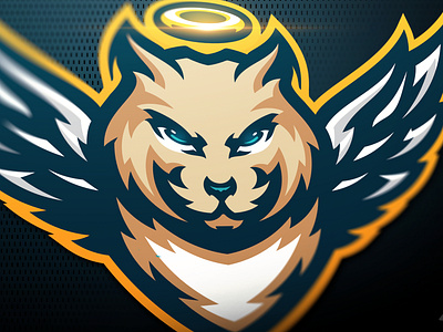 Angelic Kitty angel branding cat design esports gaming halo illustration kitten kitty logo mascot mascot logo sports sports logo streaming twitch vector