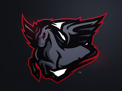 Dark Pegasus branding dark design evil fantasy gaming gaming logo horse illustration logo mascot logo pegasus sports sports logo vector