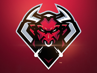 Mad Bull angry athayadzn athletic badge branding bull design gaming gaming logo identity illustration logo mascot logo red sport sports logo vector