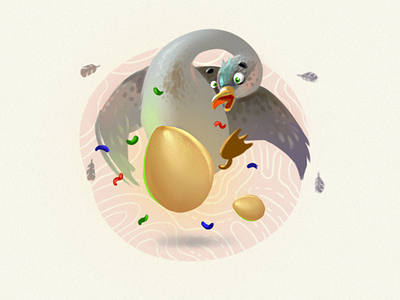 Earn golden eggs! character coupon design gift golden illustration photoshop points product redeem story illustration story telling