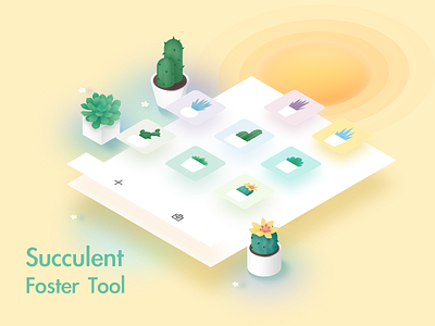 Succulent foster tool app design icon ui ux
