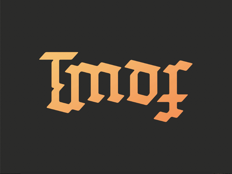 tmde : four ambigram four logo mark tmde typography