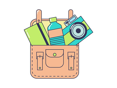 Things in bag bag education icon illustration morning routine things