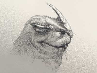 Bertha creature drawing pencil sketch