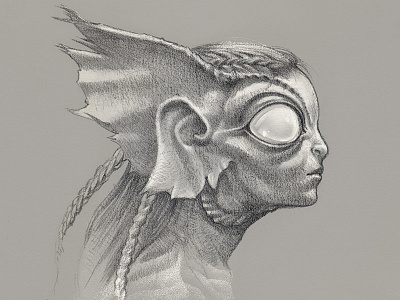 Muriel creature drawing mermaid pencil sketch