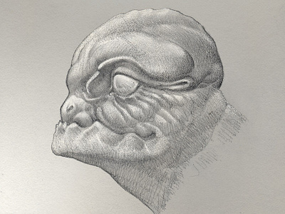 Barry alien drawing lizard monster pencil sketch