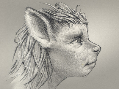 Francesca alien ceature drawing girl pencil sketch squirrel