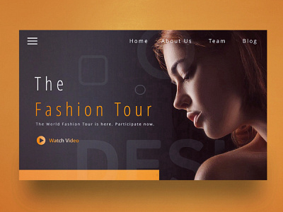 Fashion Event UI - Web Head colors event fashion gradient interaction typography ui ux visual design