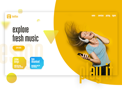 BeatBox - Landing Page (UI / UX) colors gradient interaction landing page music typography ui ux web