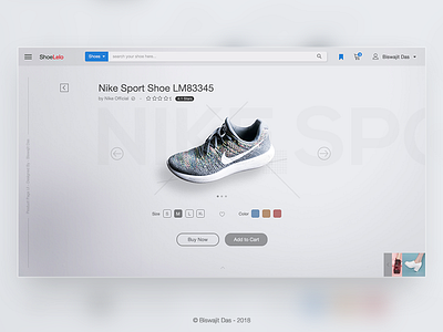 ShoeLelo - Minimal Product Page UI Design colors gradient interaction logo product page shoe typography ui ux visual design
