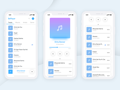 Minimalistic iOS Music Player - UI UX Design