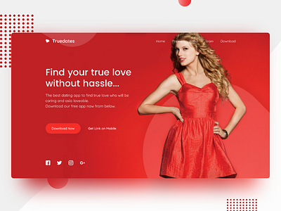 Dating App Landing Page concept dating datingapp gradient landing page typography visual design website