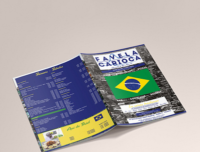 Conception d'une carte pour un restaurant brésilien à Paris brasil brazil bresil brochure carte menu paris restaurant