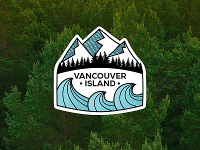 Vancouver Island Sticker canada island mountains waves west coast