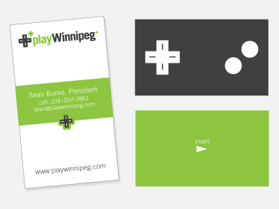 playWinnipeg Business Cards business cards gamers gaming green play