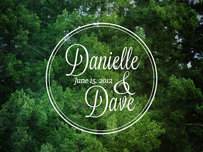 Danielle & Dave ampersand forest green script typography