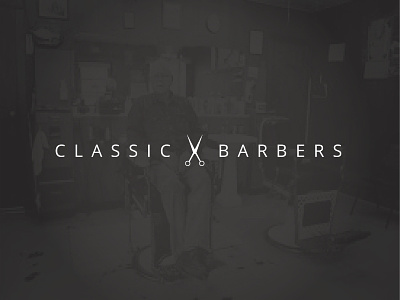 Clasic Barbers Logo barbers classic clippers logo modern scissors