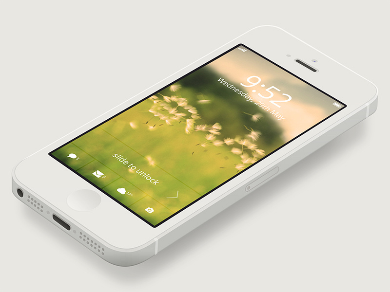 iPhone Lock Screen Design iphone lock screen clean modern flat ui concept apple
