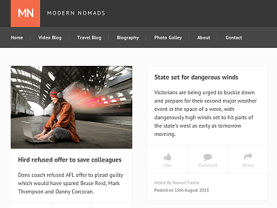 Blog Website blog dark flat ui modern orange